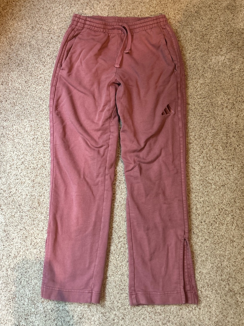 adidas Dusty Rose Track Pants with Drawstring Waist